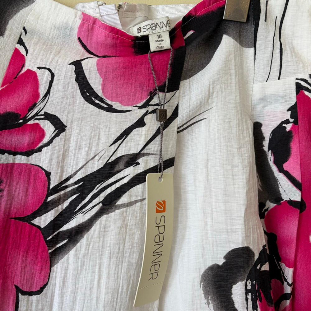 SPANNER Women’s NWT White Pink Floral A-Line Skirt Size 10 - Picture 8 of 8